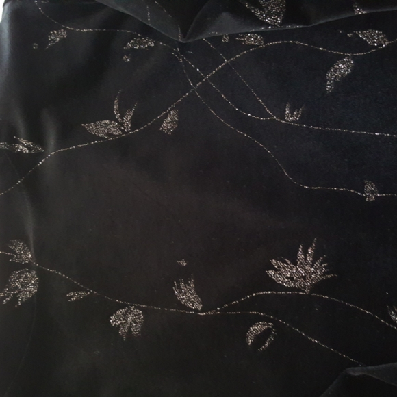 Velour Black Sparkle Vintage 2 pieces Long Jacket & Sleeveless Dress Petite Sz 8 - Picture 16 of 16